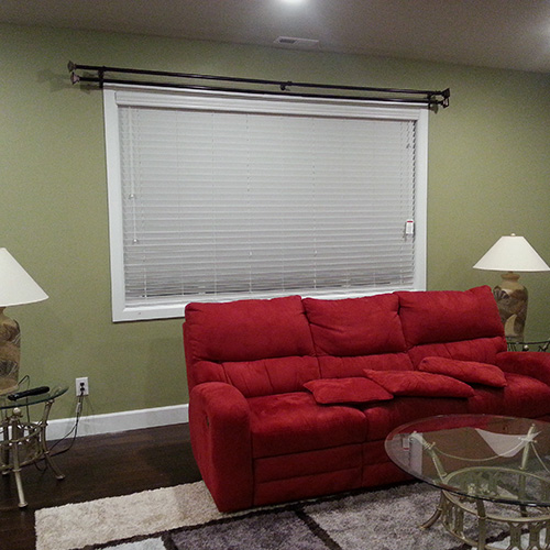 Modern Living Room with Red Sofa